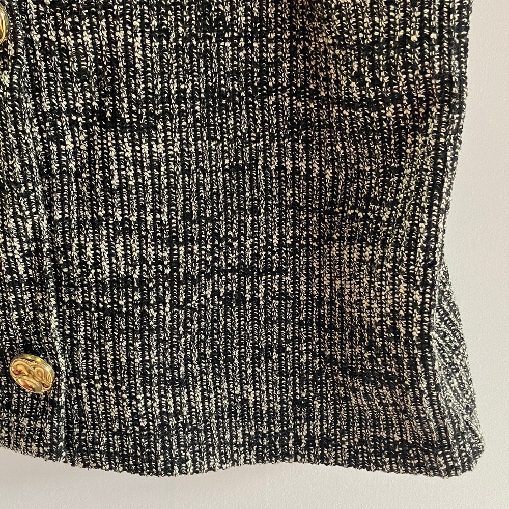 Zara Black and White Textured Sleeveless Knitted/Woven Top - Picture 3 of 5